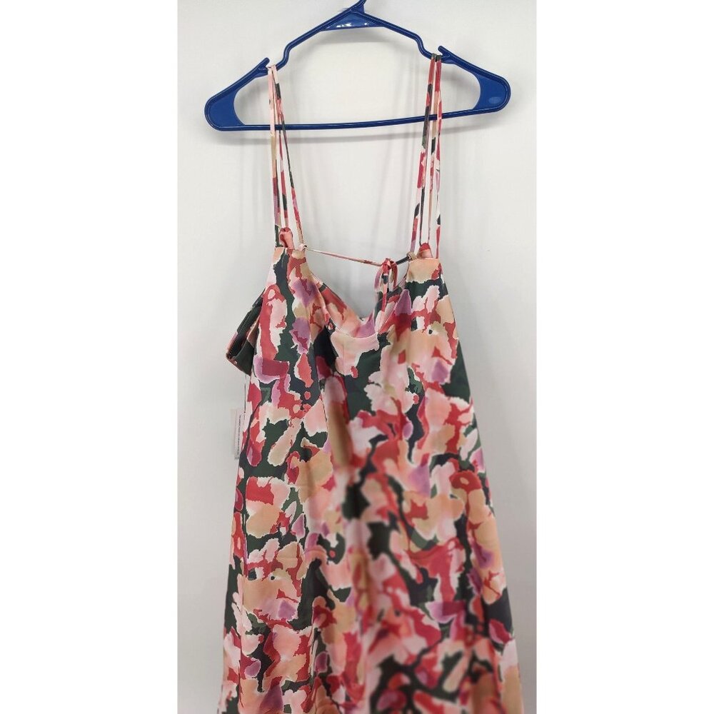 New Eloquii Bias Cut Slip Colorful Strappy Maxi Dress Size 26 - Picture 8 of 9